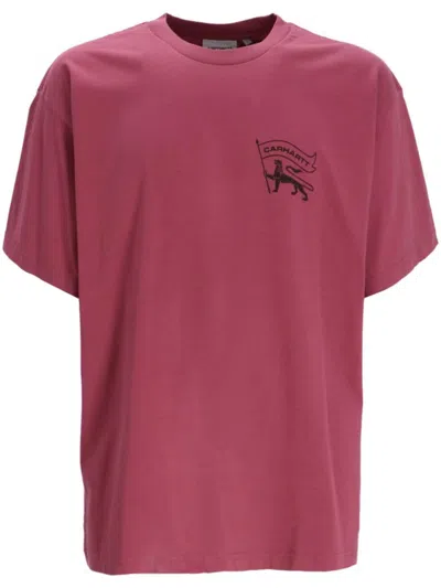 Carhartt S/s Stamp T-shirt In Pink