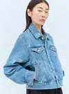 Carhartt Wip Womens Stamp Print Blue Graphic Regular Fit Cotton-denim Jacket In Blue