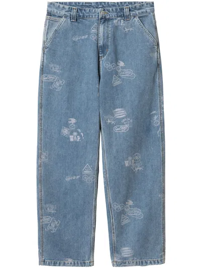 Carhartt Stamp Pant Men Blu In Cotton In Blue