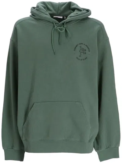 Carhartt Stamped Hoodie In Verde