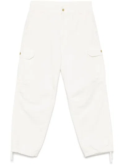 Carhartt White Regular Cargo Pants In Wax Bianco