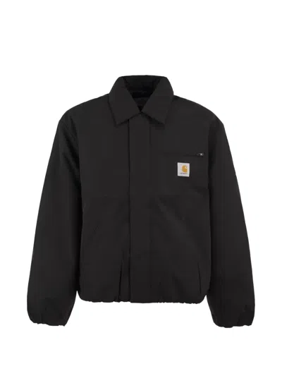 Carhartt Stanwood Padded Logo-patch Jacket In Black