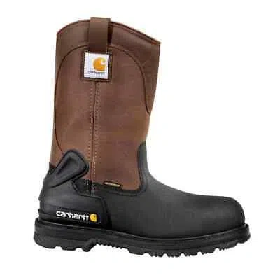 Pre-owned Carhartt Steel Toe Boots 8" Slip Resistant/waterproof Medium (d) Brown Leather