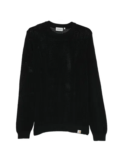 Carhartt Stockton Open-knit Sweater In Black