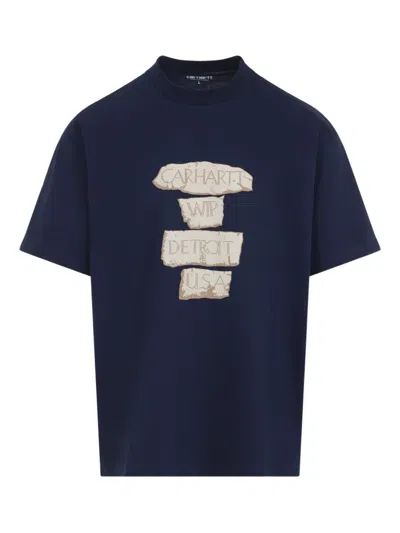 Carhartt Stone-print T-shirt In Blue
