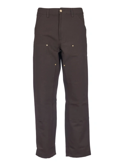 Carhartt Straight Buttoned Trousers In Tobacco