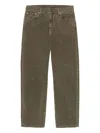 Carhartt Straight Corduroy Trousers In Gray