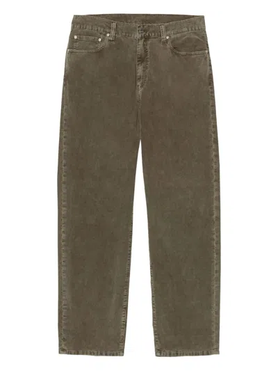 Carhartt Straight Corduroy Trousers In Gray