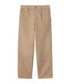 Carhartt Og Single Knee Printed Straight-leg Organic Cotton-canvas Trousers In Nude