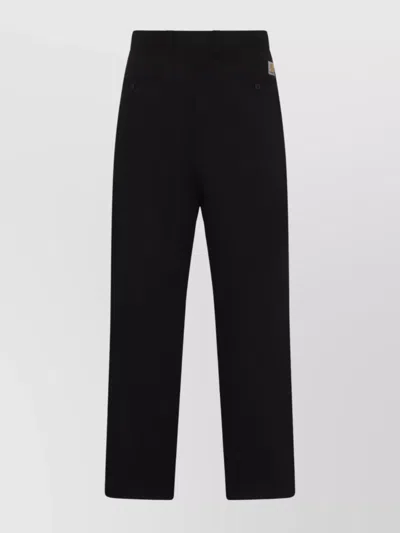 Carhartt Straight Leg Cotton Trousers Pockets In Black