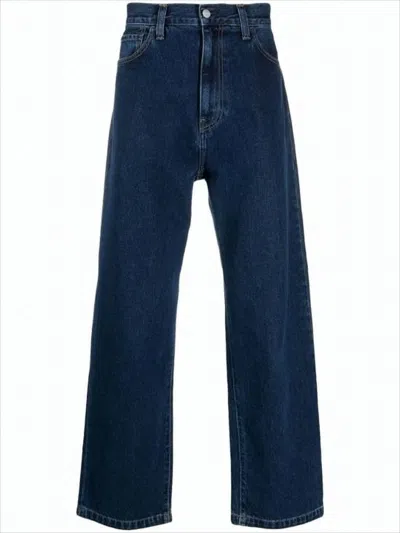 Carhartt Straight-leg Denim Pants With Five-pocket Styling And Indigo Wash In Blue