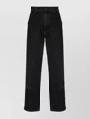Carhartt Straight Leg Denim Trousers Pockets In Black