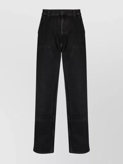 CARHARTT STRAIGHT LEG DENIM TROUSERS POCKETS