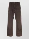 Carhartt Double Knee Wide-leg Organic Cotton-canvas Carpenter Trousers In Brown