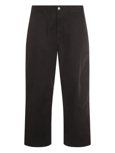 Carhartt Straight Leg Trousers In Black