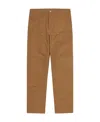 Carhartt Double Knee Straight-leg Cotton-canvas Carpenter Trousers In Brown