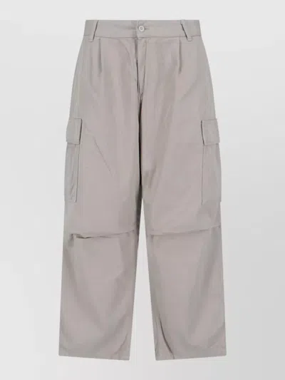 Carhartt Straight Leg Trousers Cargo Pockets Belt Loops In Gray