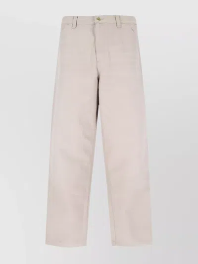 Carhartt Straight Leg Trousers Pockets Loops In Beige