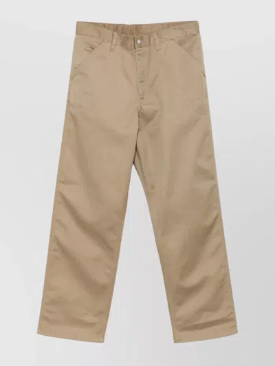 Carhartt Straight Leg Trousers With Pockets Design In Neutral