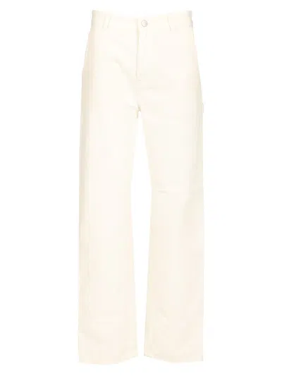 Carhartt Pierce Trousers White In Neutral