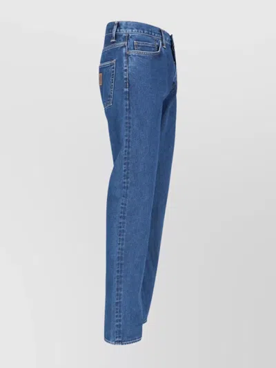 Carhartt Straight Stitched Belt Loop Trousers In Blue
