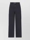 Carhartt Straight Trousers With Belt Loops And Pockets In Black