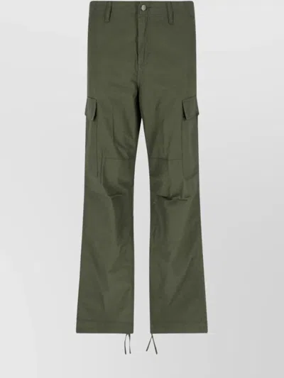 Carhartt Straight Trousers With Drawstring Hem And Cargo Pockets