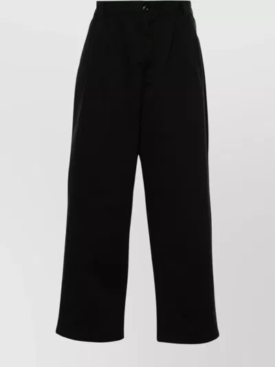 Carhartt Straight Trousers With Elastic Waistband And Pockets In Black
