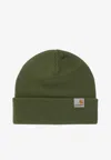 Carhartt Stratus Logo Patch Beanie In Tarragon