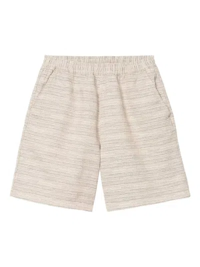 Carhartt Stripe-pattern Elastic-waist Shorts In Neutral