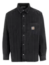 Carhartt Work In Progress Rylan Stripe Cotton Denim Button-up Shirt Jacket In Black