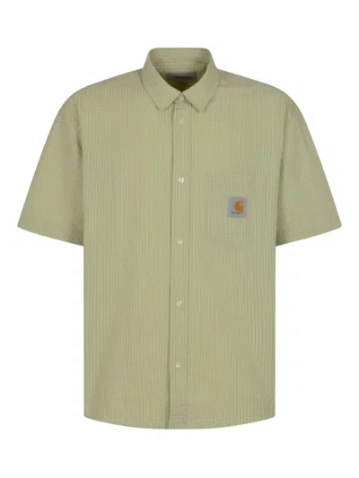 Carhartt Striped Chest-pocket Shirt In Green