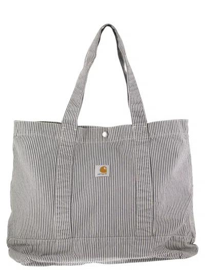Carhartt Striped Cotton Bag With Logo In Pattern