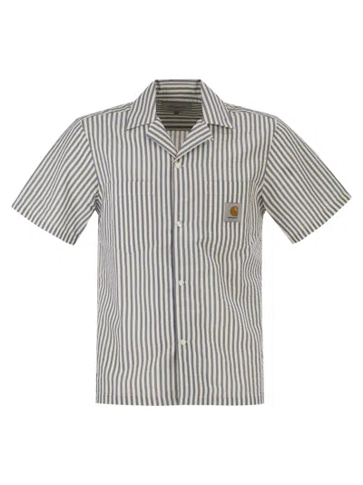 Carhartt Striped Cotton Shirt In Gray