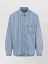 Carhartt Striped Cotton Shirt Jacket With Chest Pocket In Blue