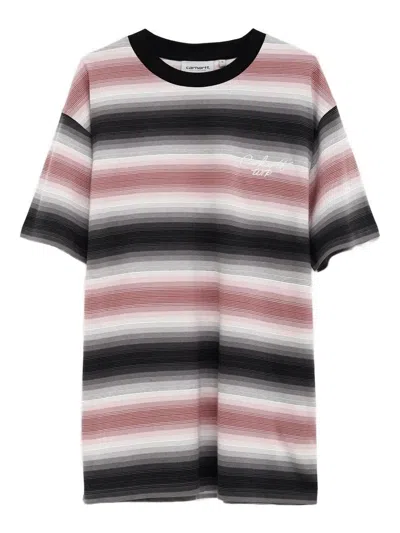 Carhartt Striped Cotton T-shirt In Black