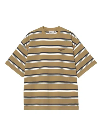 Carhartt Striped Cotton T-shirt In Yellow