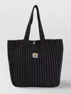 Carhartt Striped Cotton Tote Bag With Front Pocket