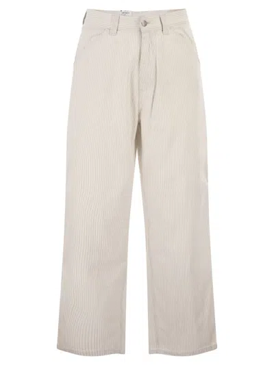 Carhartt Wip Striped Cotton Trousers In Neutral