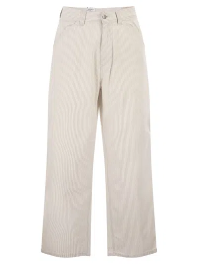 Carhartt Wip Striped Cotton Trousers In White