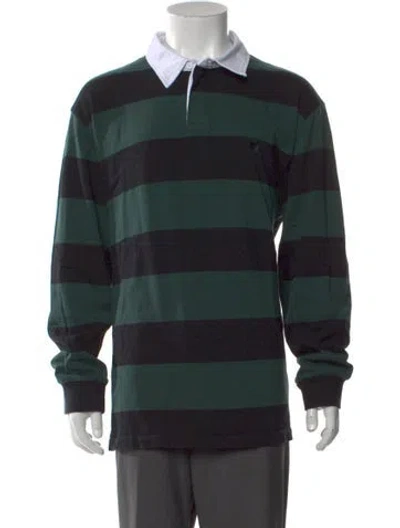 Pre-owned Carhartt Striped Crew Neck Polo Shirt In Green