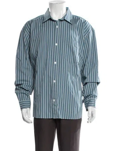 Pre-owned Carhartt Striped Long Sleeve Dress Shirt W/ Tags In Blue