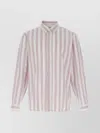Carhartt Striped Pattern Button-down Collar Cuffed Sleeves Shirt In Pink