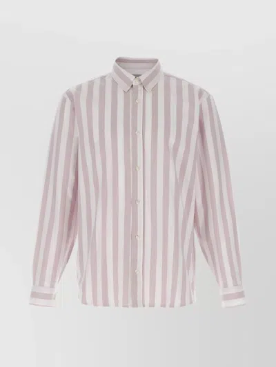 CARHARTT STRIPED PATTERN BUTTON-DOWN COLLAR CUFFED SLEEVES SHIRT