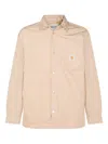 Carhartt Striped-pattern Long-sleeve Shirt Jacket In Brown