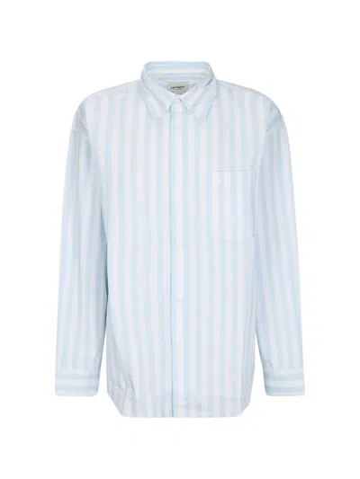 Carhartt Striped Shirt In Blue