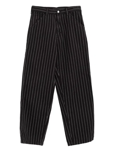 Carhartt Striped Trousers In Black