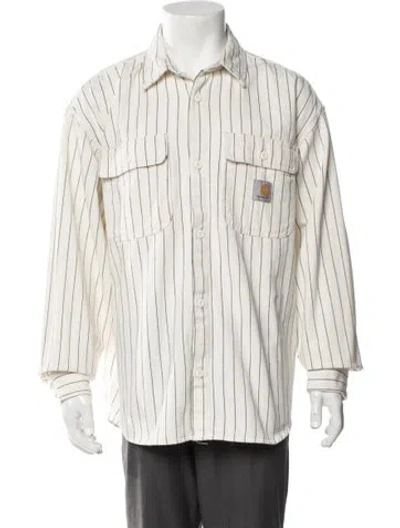 Pre-owned Carhartt Striped Trucker Jacket In Neutral