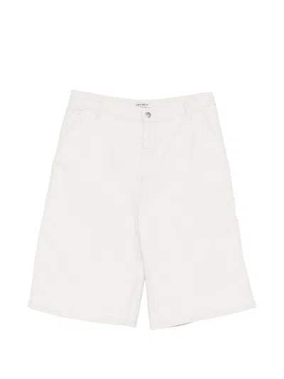 Carhartt Striped-pattern Cotton Shorts In Neutral