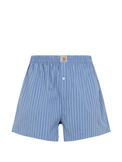 Carhartt Striped Cotton Boxer Shorts In Blue